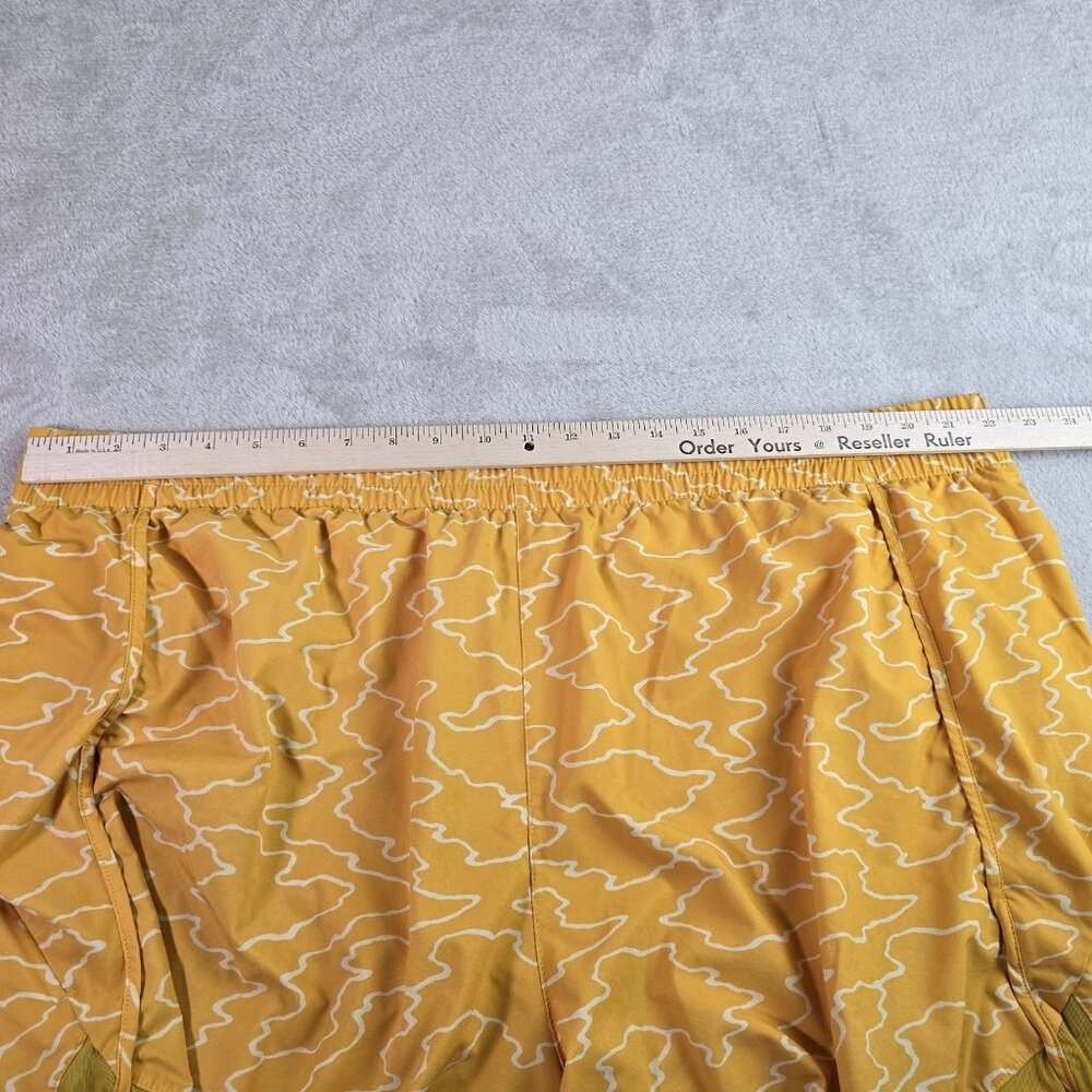 Athleta Womens 3X Running Shorts Printed MESH Racer RUN Yellow Athletic Lined - Picture 12 of 16